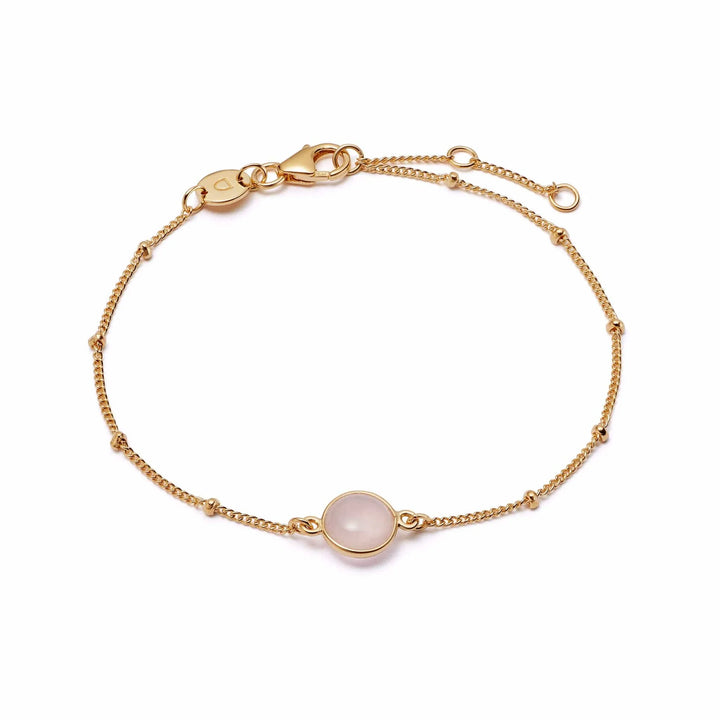 Daisy London 18ct Gold Plate Rose Quartz Healing Stone Bracelet