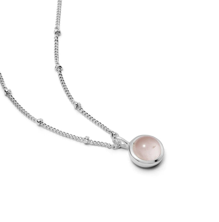 Daisy London Sterling Silver Rose Quartz Healing Stone Necklace