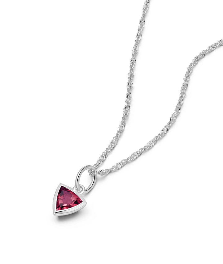 Daisy London Silver Ruby July Birthstone Charm Necklace