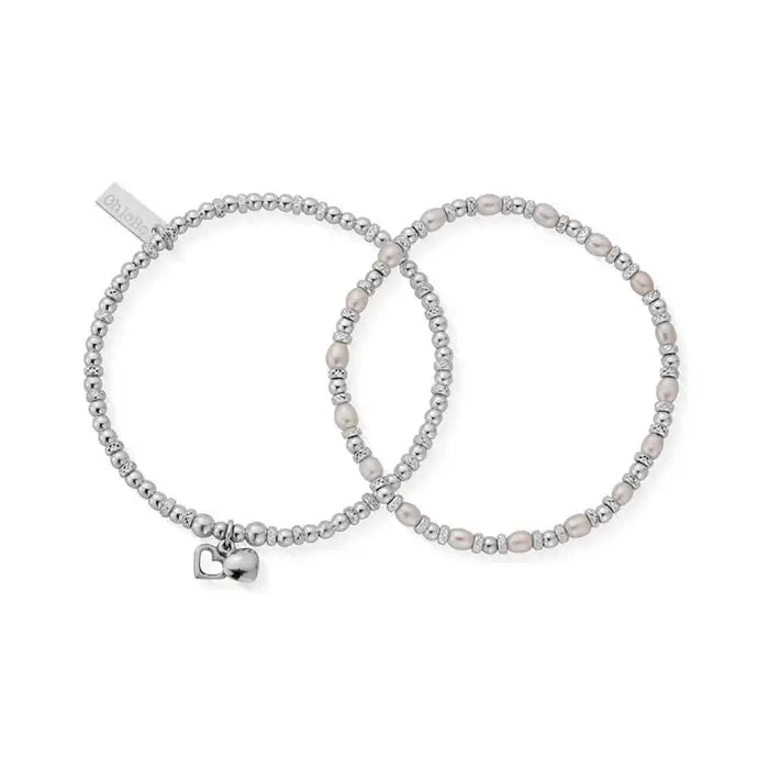 ChloBo Silver Forever Love Set of 2 bracelets