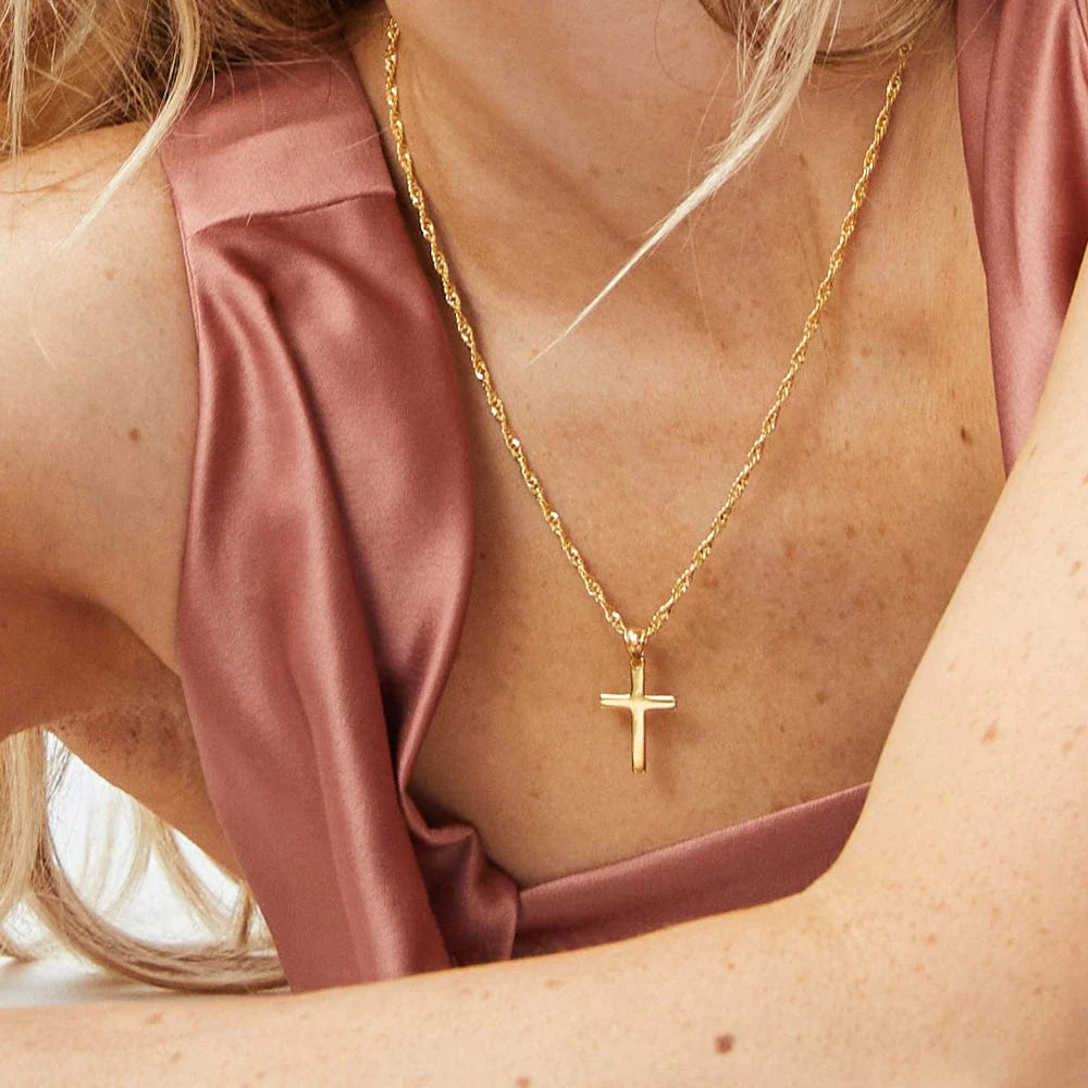 Daisy London Gold Polly Cross Necklace