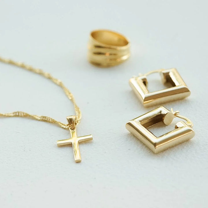 Daisy London Gold Polly Cross Necklace