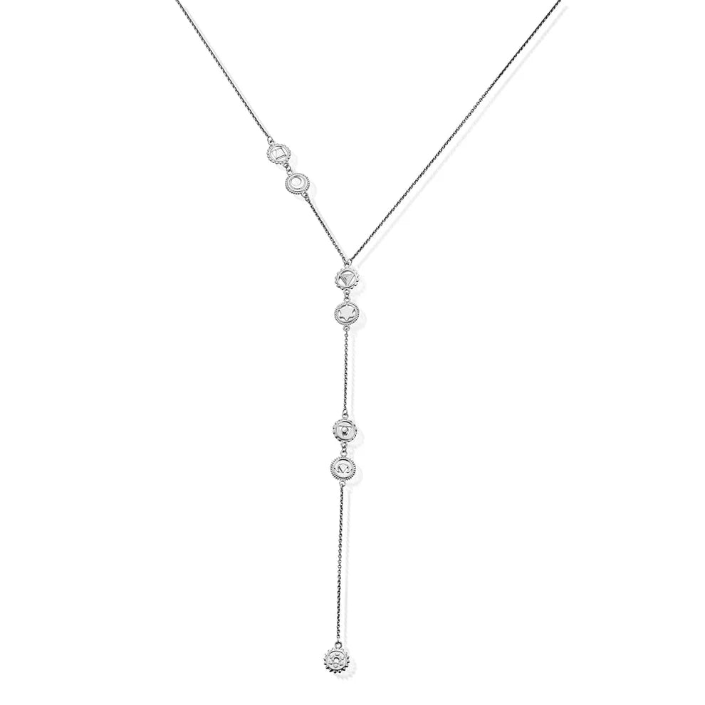 Chlobo Silver Positive Vibes Lariat Necklace