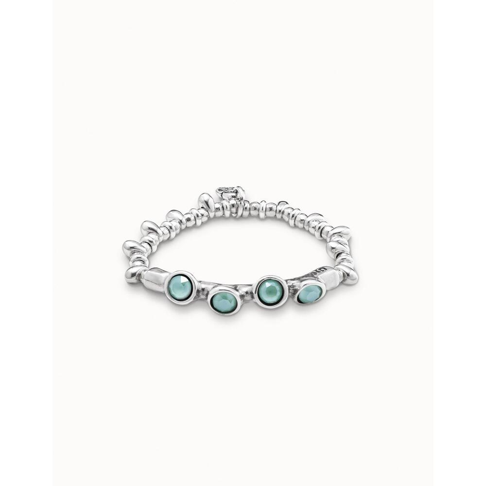 UNOde50 Sterling Silver-Plated Leather Bracelet With Crystals