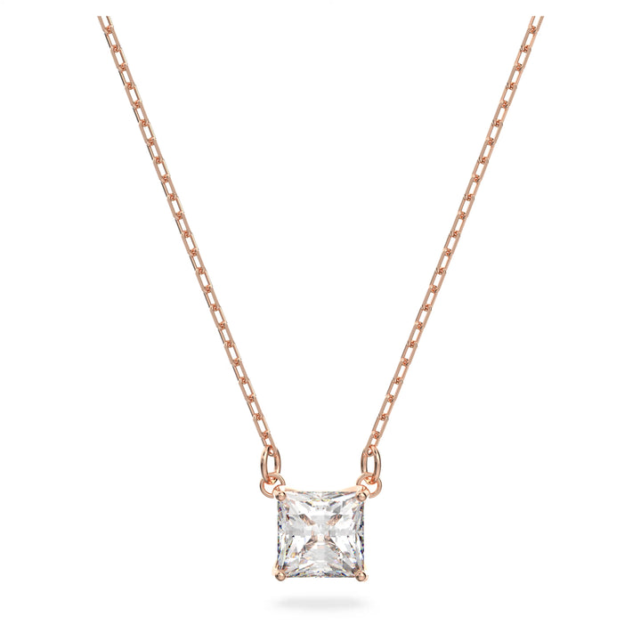 Swarovski Rose Gold Stilla Square Cut Necklace