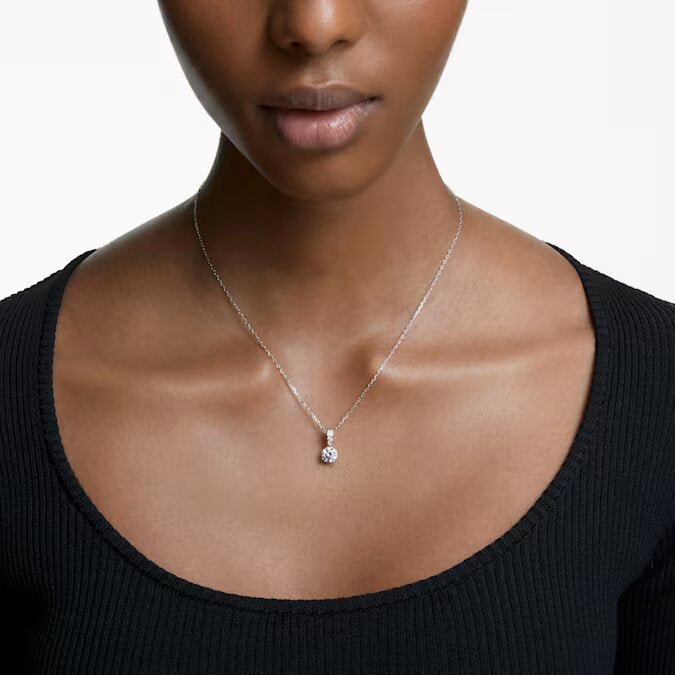 Swarovski Silver Stilla Round Solitaire Necklace