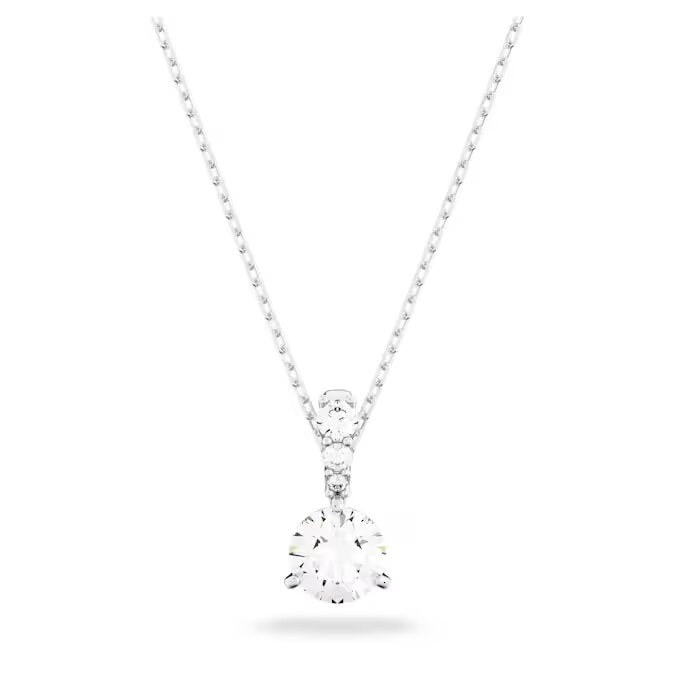 Swarovski Silver Stilla Round Solitaire Necklace