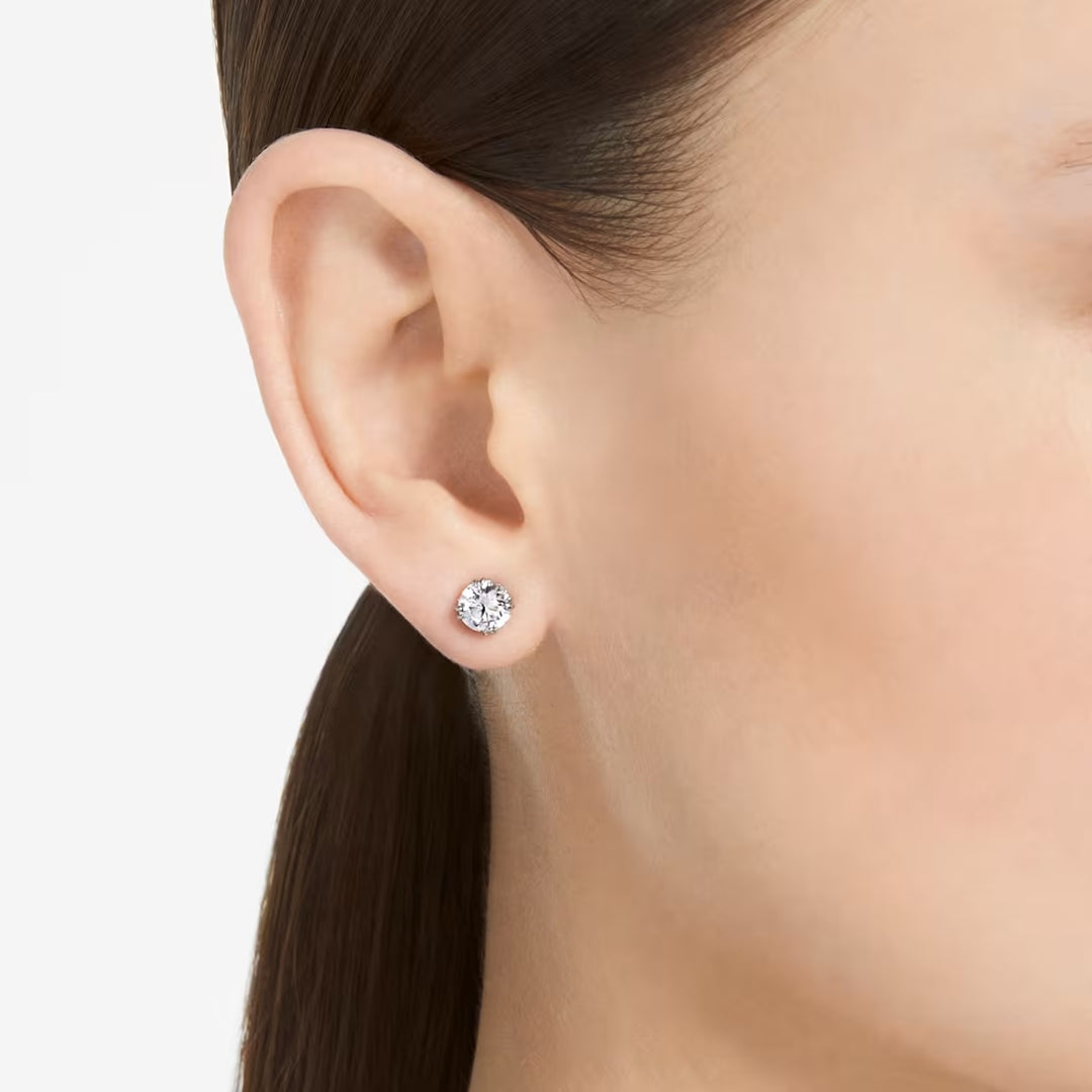 Swarovski Silver Stilla Round Cut Stud Earrings