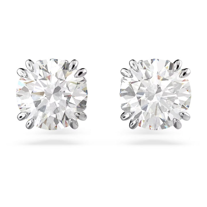 Swarovski Silver Stilla Round Cut Stud Earrings