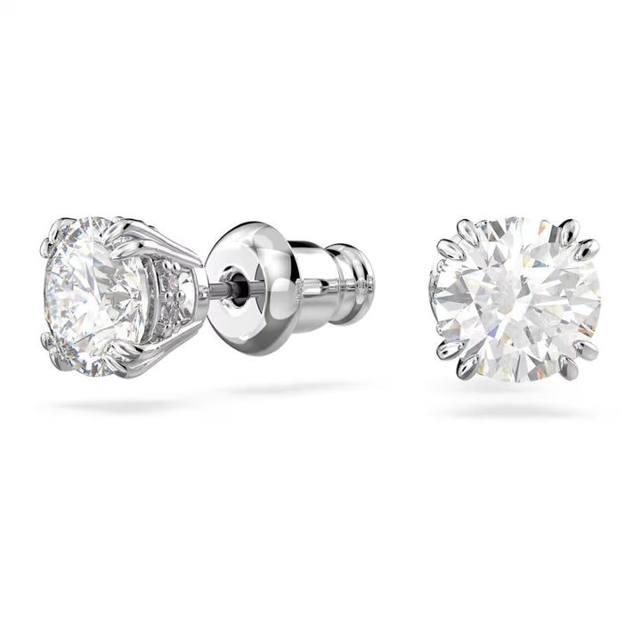 Swarovski Silver Stilla Round Cut Stud Earrings