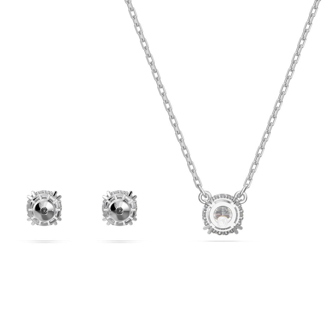 Swarovski Silver Stilla Round Cut Necklace & Earring Set