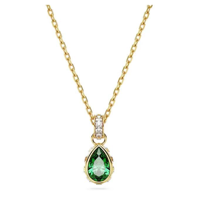 Swarovski Gold Chroma Green Pendant Necklace