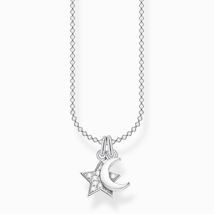 Thomas Sabo Silver CZ Star and Moon Necklace