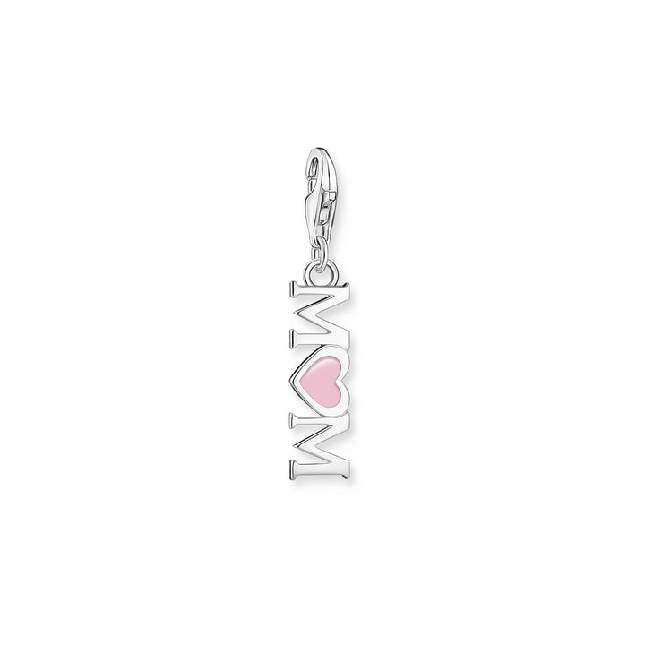 Thomas Sabo Silver and Pink Enamel Heart MOM Charm