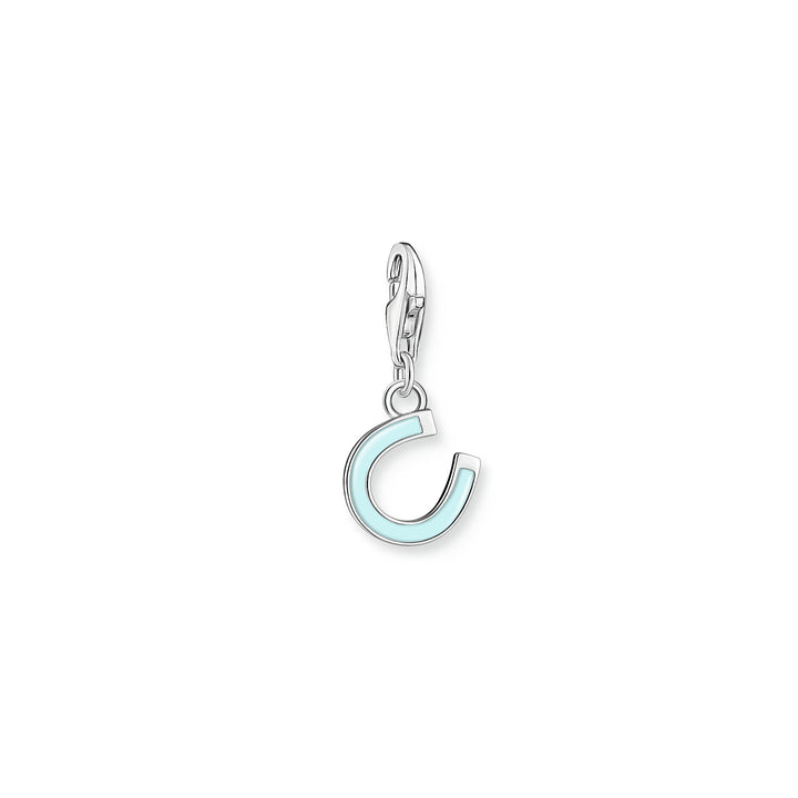 Thomas Sabo Silver and Blue Enamel Horse Shoe Charm