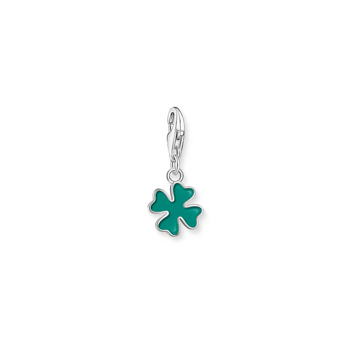 Thomas Sabo Silver and Green Enamel Lucky Clover Charm