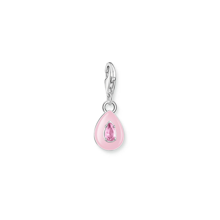 Thomas Sabo Silver and Pink Enamel CZ Droplet Charm