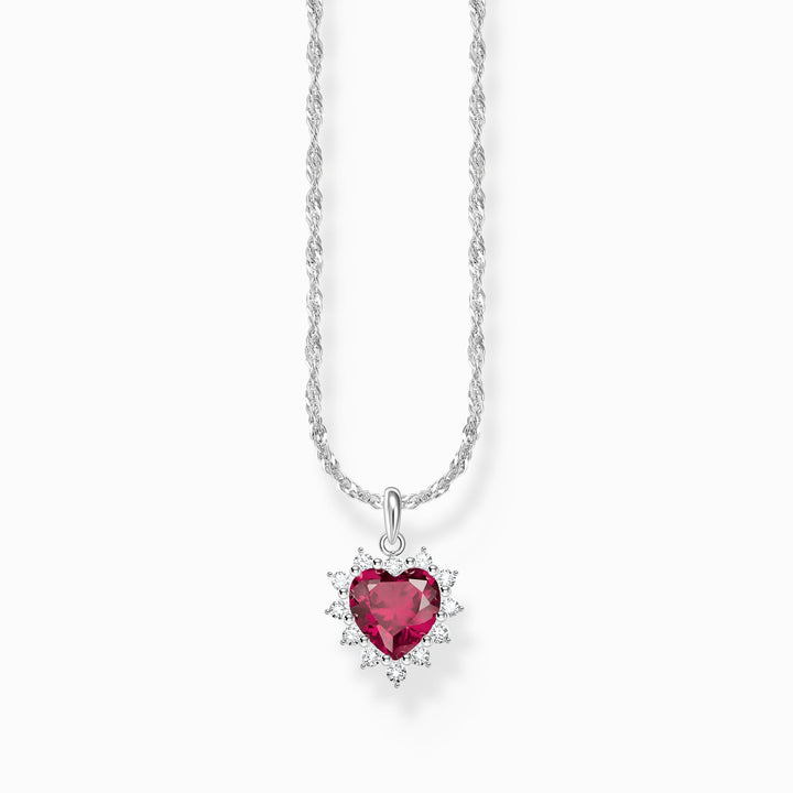 Thomas Sabo Silver Red Heart Romance Necklace