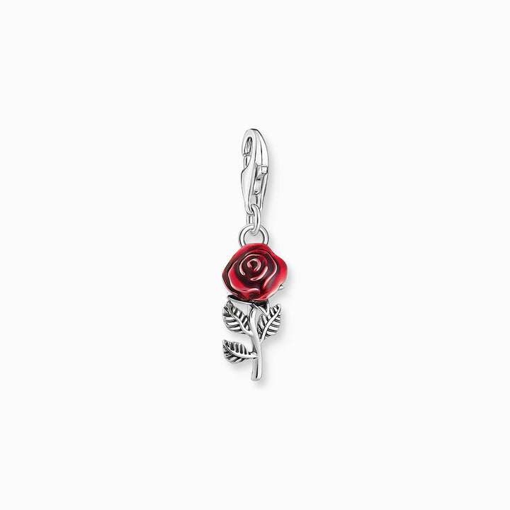 Thomas Sabo Silver Red Rose Enamel Charm