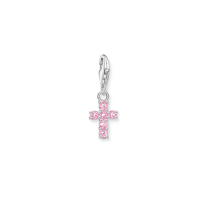 Thomas Sabo Silver with Pink CZ Cross Charm