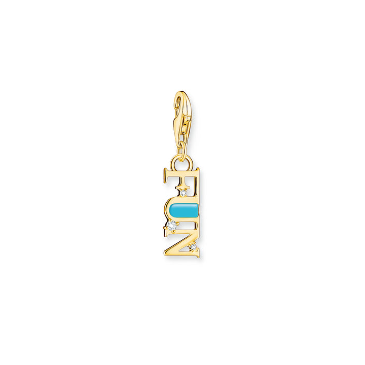 Thomas Sabo Gold and Blue Enamel FUN Charm