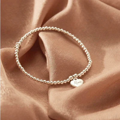 ChloBo Silver Personalised Cute Charm Heart Bracelet