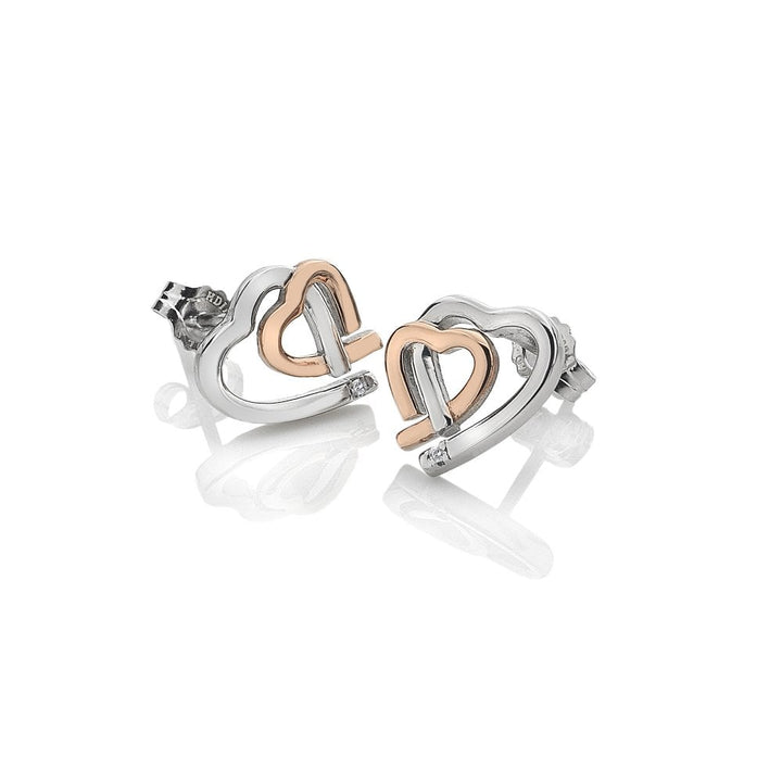 Hot Diamonds Silver & Rose Gold Warm Heart Earrings