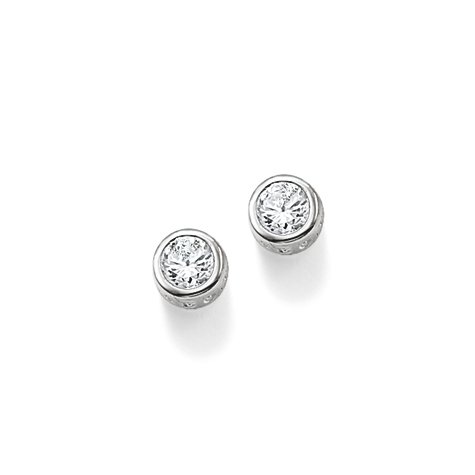 Thomas Sabo Round White CZ Silver Stud Earrings