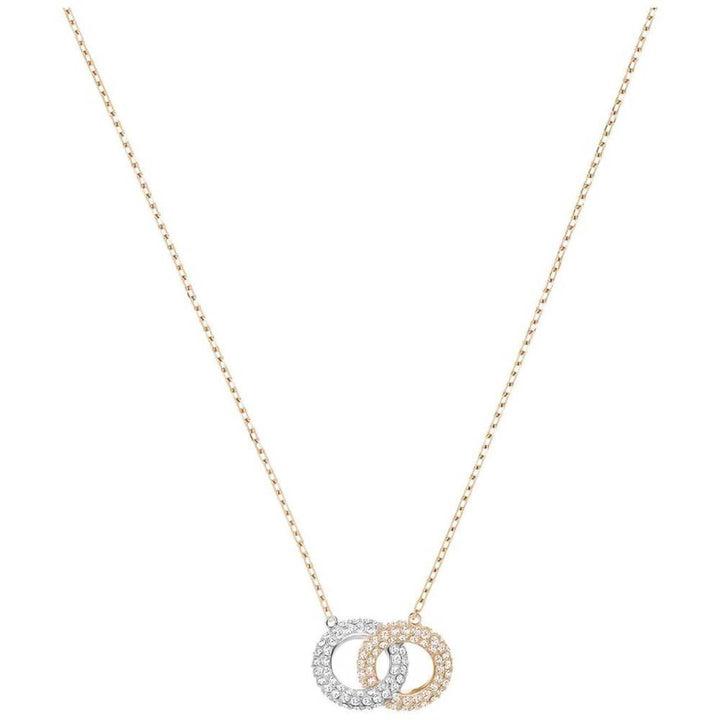 Swarovski Stone Rose Gold Tone Plated Crystal Circle Necklace