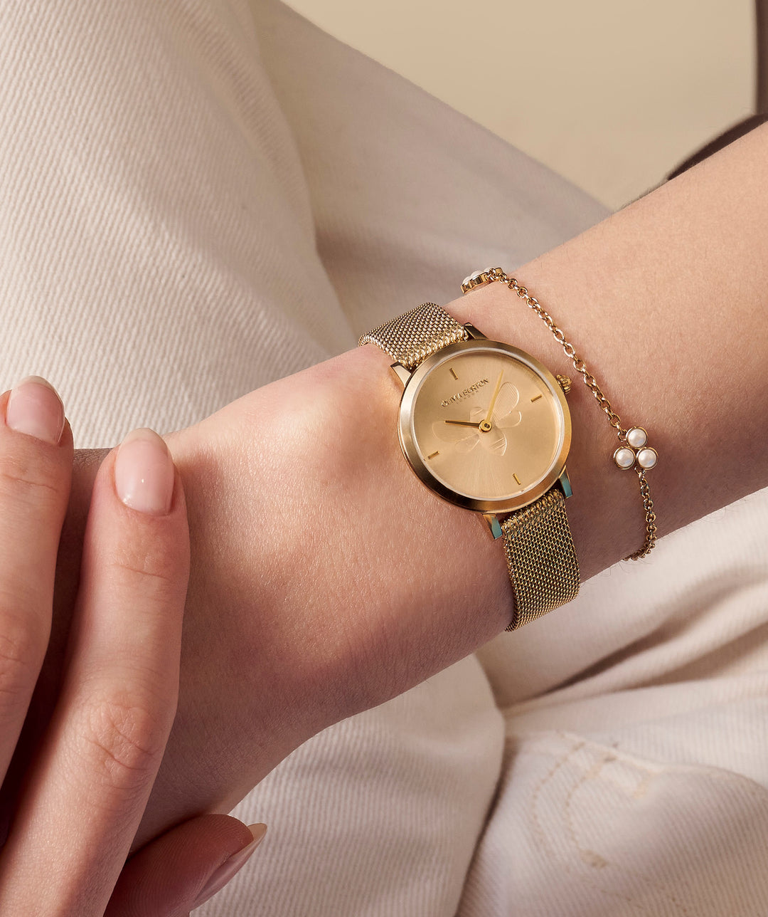 Olivia Burton Gold Ultra Slim Bee Watch