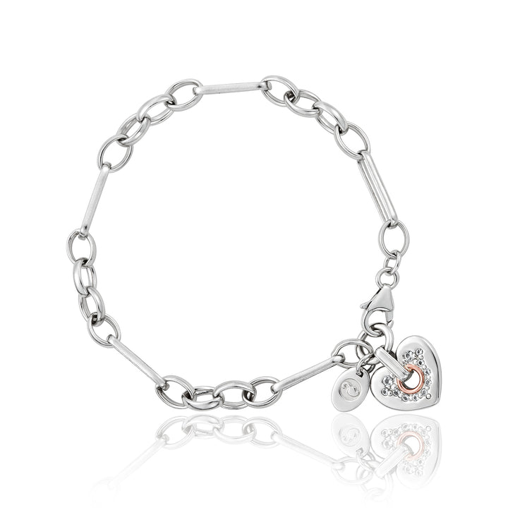 Clogau Cariad Sparkle Silver Figaro Bracelet