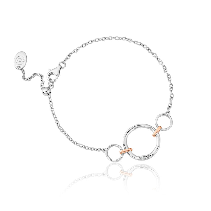 Clogau Ripples Triple Circle White Topaz Bracelet