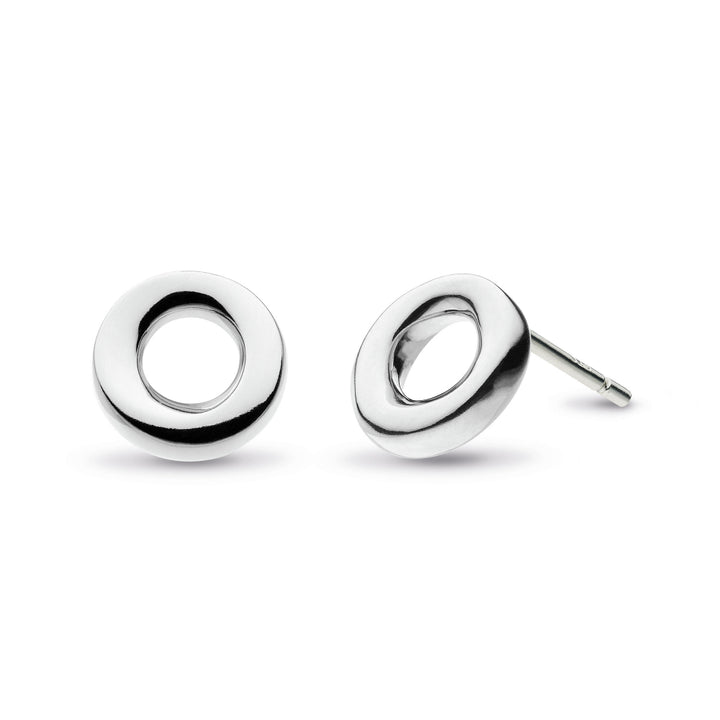 Kit Heath Silver Bevel Cirque Mini Stud Earrings