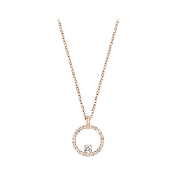 Swarovski Rose Gold Tone Plated Creativity Circle Pendant Necklace