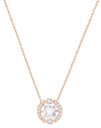 Swarovski Crystal Rose Gold Tone Plated Sparkling Dance Pendant Necklace