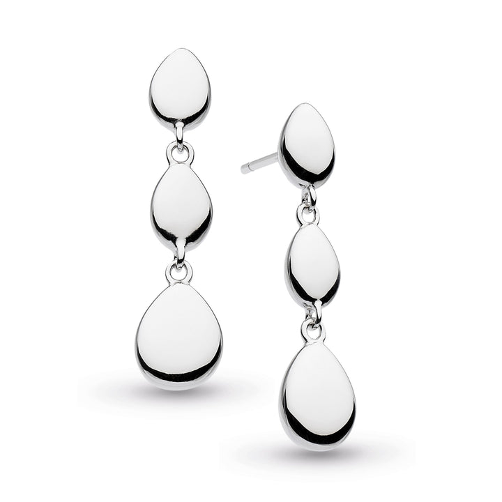 Kit Heath Silver Coast Pebble Linking Pebbles Drop Earrings