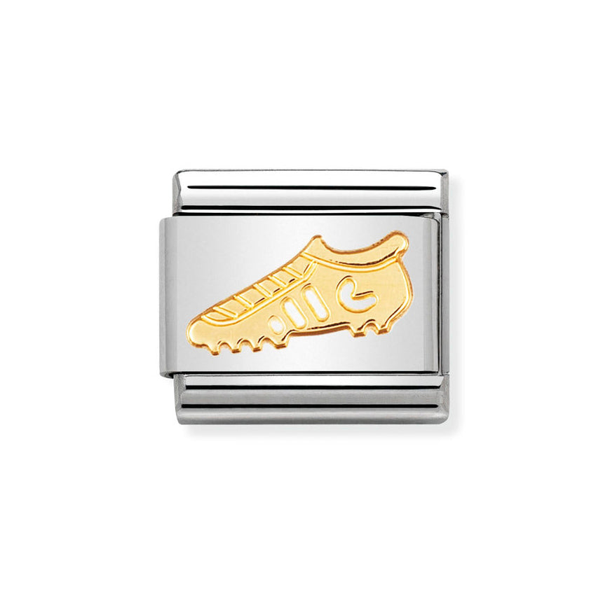Nomination Stainless Steel and 18ct Gold Football Classic Charm