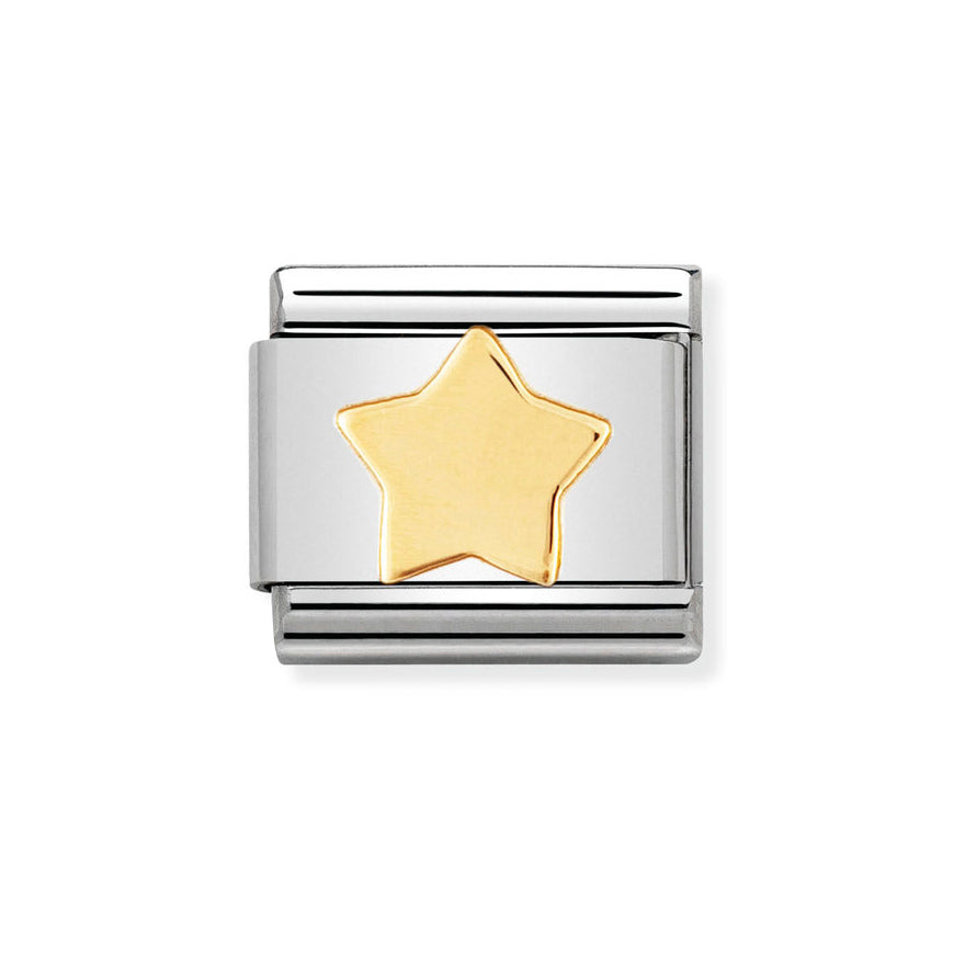Nomination Stainless Steel and 18ct Gold Star Classic Charm