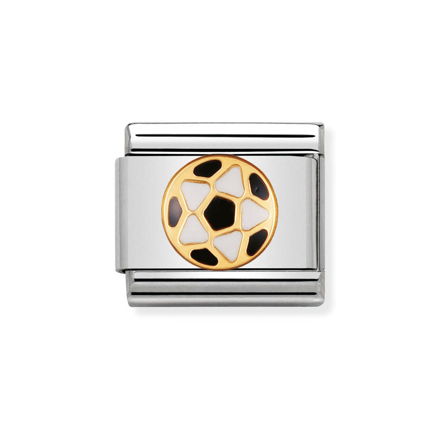 Nomination Black and White Football Charm