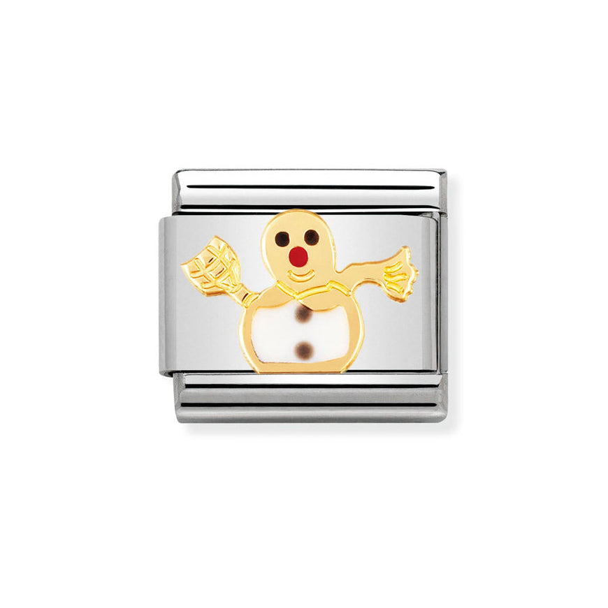 Nomination Gold Composable Classic Snowman Charm