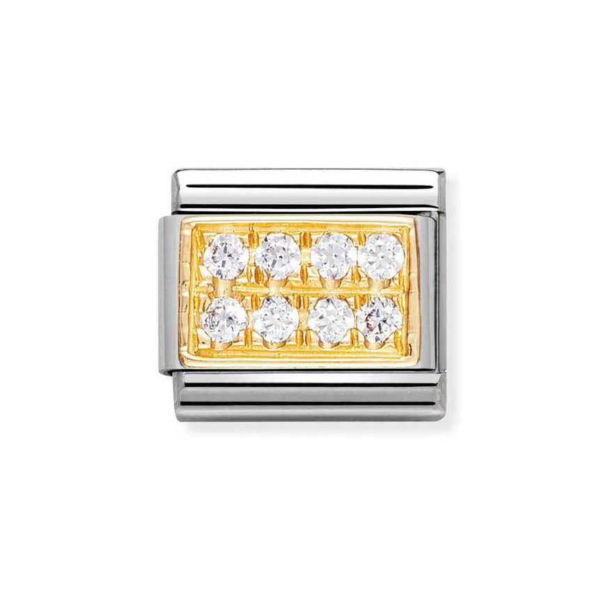 Nomination 18ct Gold and White CZ Pave Charm