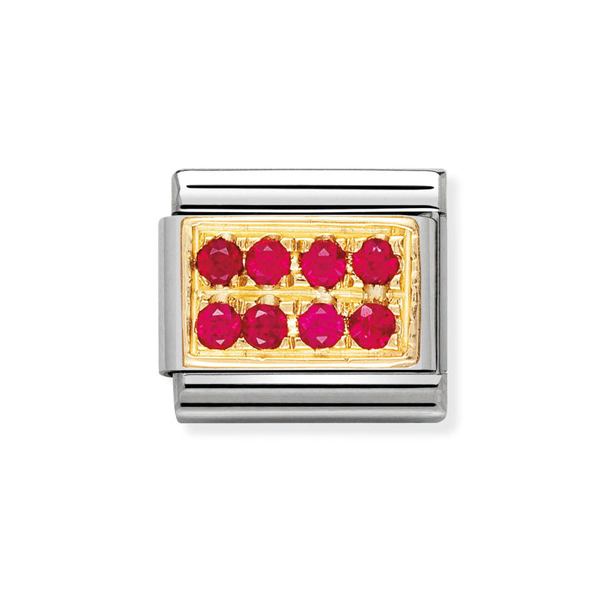 Nomination 18k Gold Red Cubic Zirconia Pave Charm