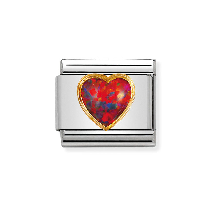 Nomination Composable Gold Red Opal Heart Charm