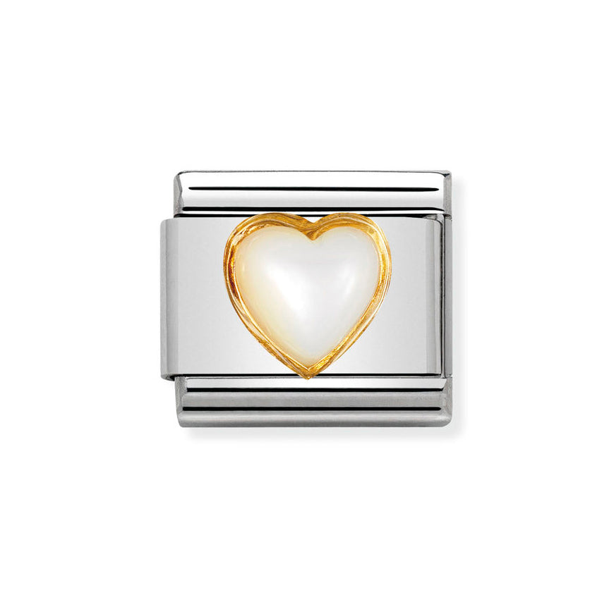 Nomination Classic White Mother of Pearl Heart Charm