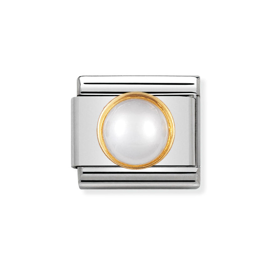 Nomination 18ct Gold and White Pearl Classic Charm