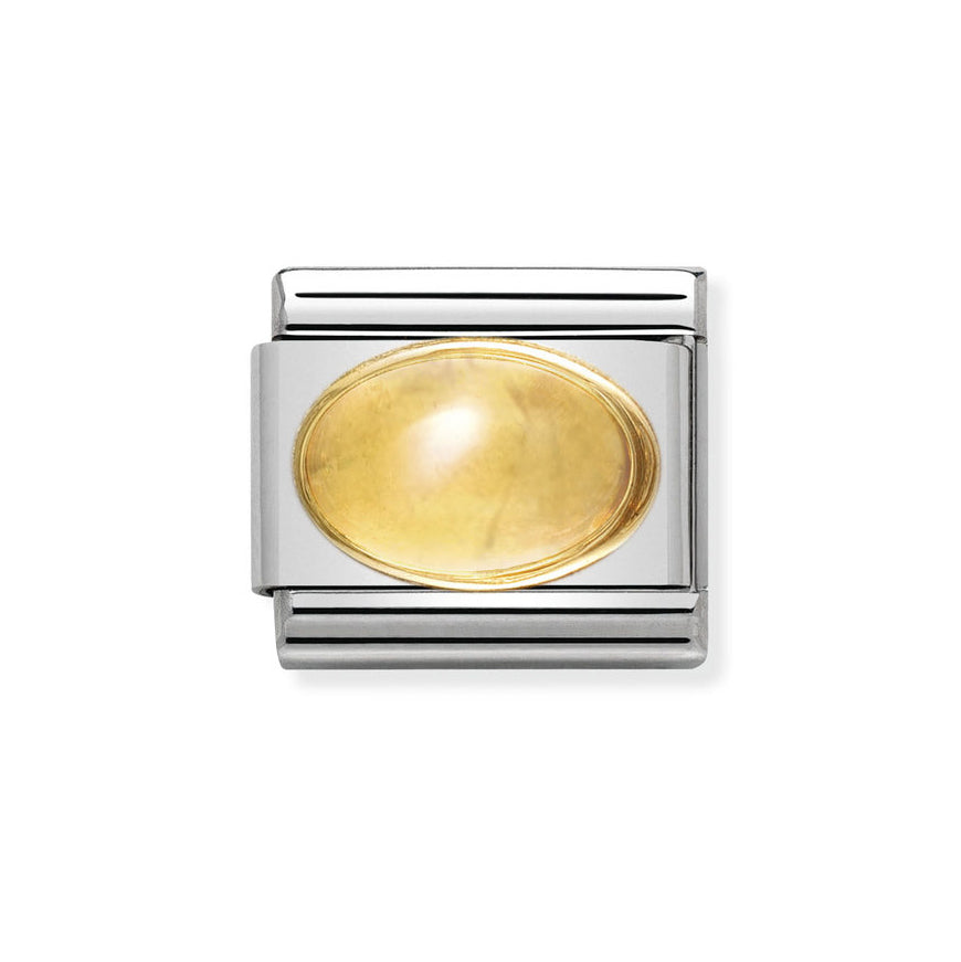Nomination Gold Composable Classic Oval Citrine Stone Charm