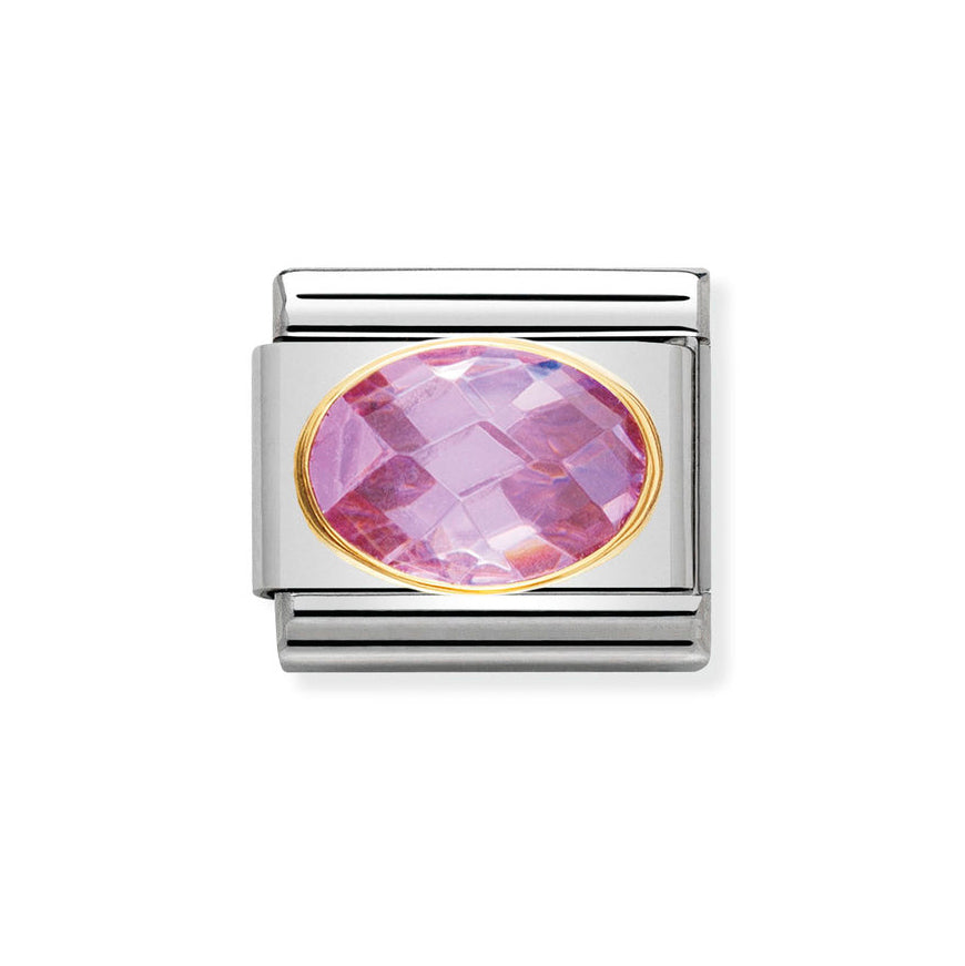 Nomination 18ct Gold and Pink CZ Classic Charm.