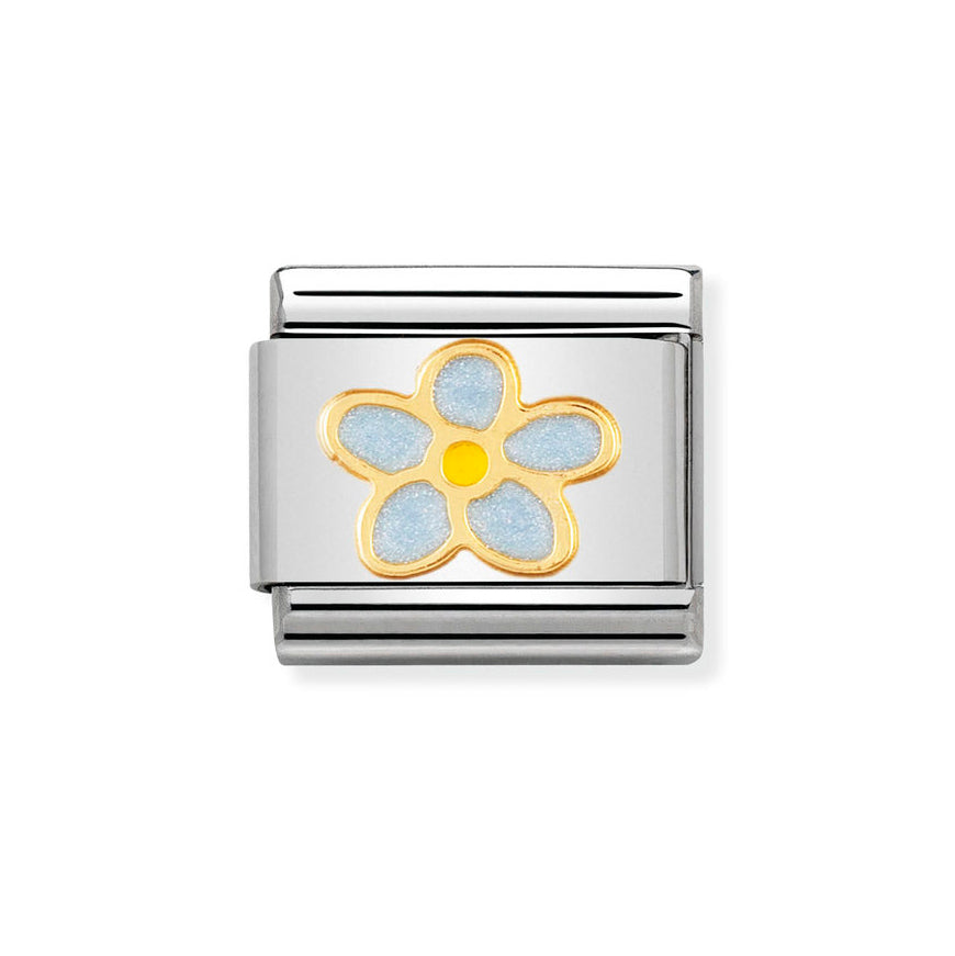 Nomination Two Tone & Enamel Forget Me Not Flower Charm