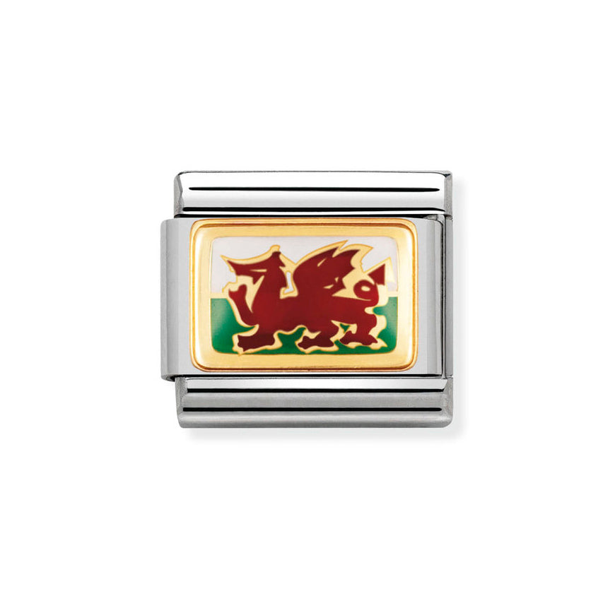 Nomination 18ct and Enamel Welsh Dragon Charm