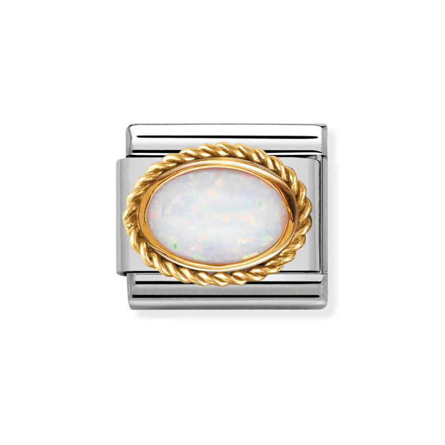 Nomination Classic 18ct Gold & White Opal Charm